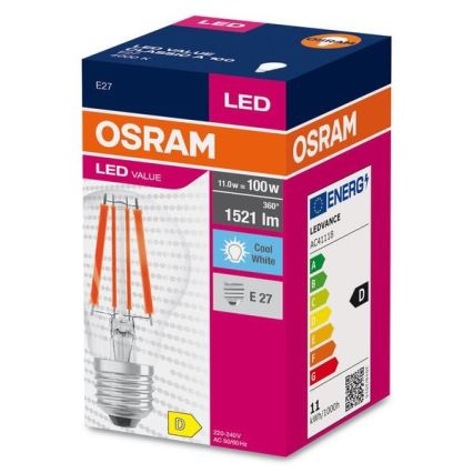 LED-Lampe FILAMENT A100 E27/11W/230V 4000K - Osram