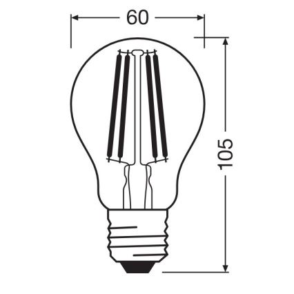 LED-Lampe FILAMENT A100 E27/11W/230V 4000K - Osram