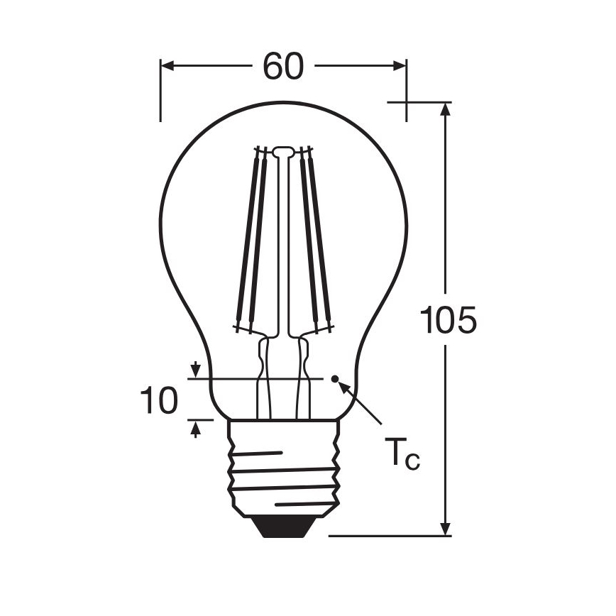 LED-Lampe FILAMENT A60 E27/6,5W/230V 2700K - Osram
