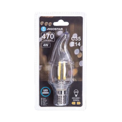 LED-Lampe FILAMENT C35 E14/4W/230V 6500K - Aigostar