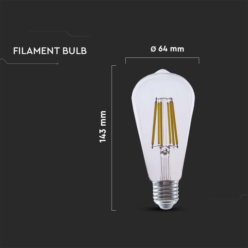 LED-Lampe FILAMENT ST64 E27/4W/230V 3000K Energieklasse A