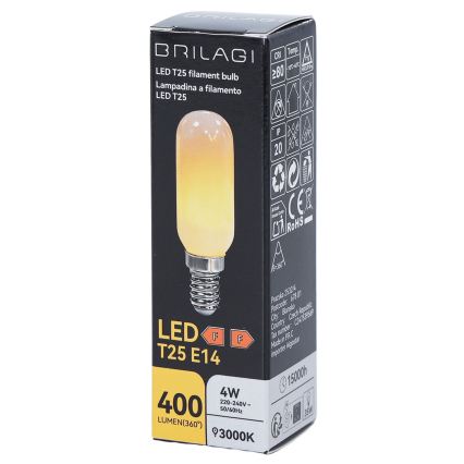 LED-Lampe FILAMENT T25 E14/4W/230V 3000K - BRILAGI