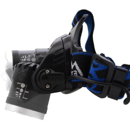 LED Lampe frontale rechargeable LED/6W/7,4V IP44 noire/bleue