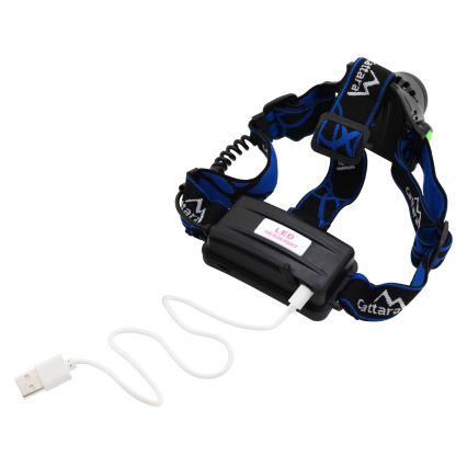 LED Lampe frontale rechargeable LED/6W/7,4V IP44 noire/bleue
