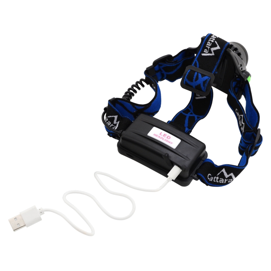 LED Lampe frontale rechargeable LED/6W/7,4V IP44 noire/bleue