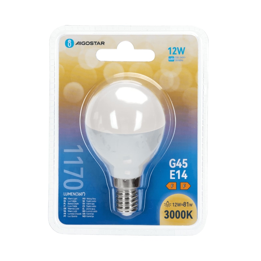 LED-Lampe G45 E14/12W/230V 3000K - Aigostar