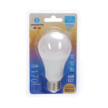LED-Lampe mit Dämmerungssensor A60 E27/12W/230V 3000K - Aigostar