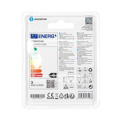 LED-Lampe MR16 GU5,3/3W/12V 6500K - Aigostar