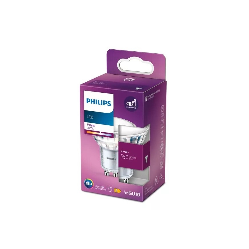 LED-Lampe Philips PAR16 GU10/4,9W/230V 3000K