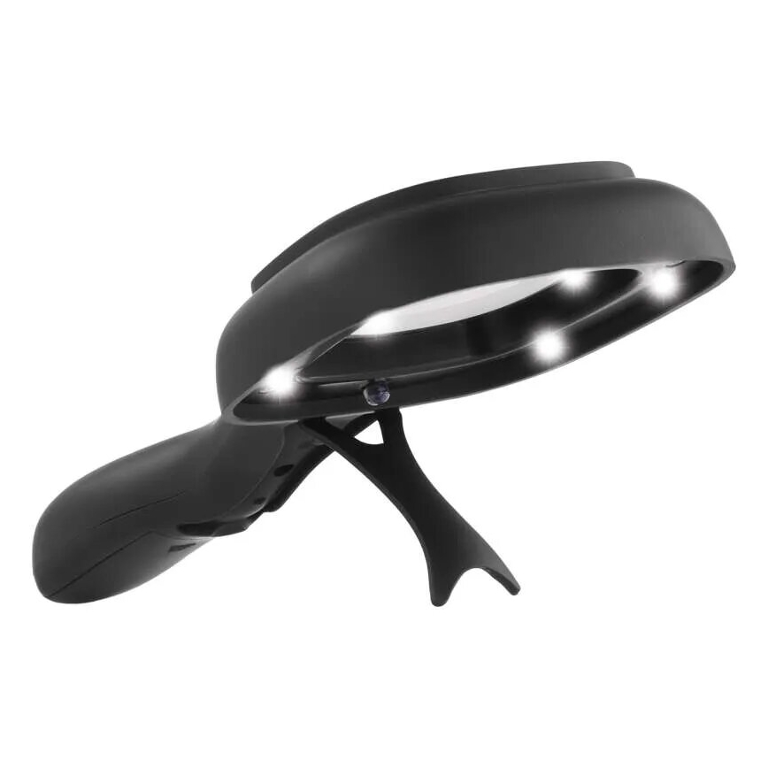 LED Lente d'ingrandimento 2,5xZOOM con retroilluminazione e UV chiaro LED/UV/2xAAA