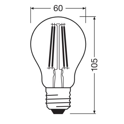 LED-Leuchtmittel CLASSIC FILAMENT A60 E27/7W/230V 2700K - Ledvance