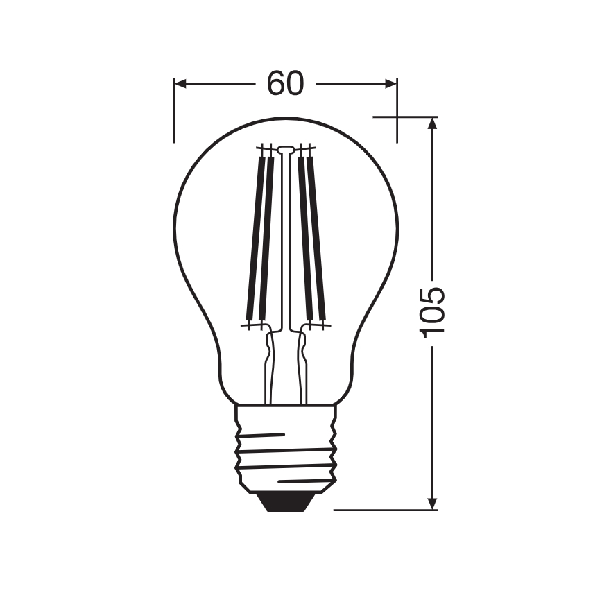 LED-Leuchtmittel CLASSIC FILAMENT A60 E27/7W/230V 2700K - Ledvance
