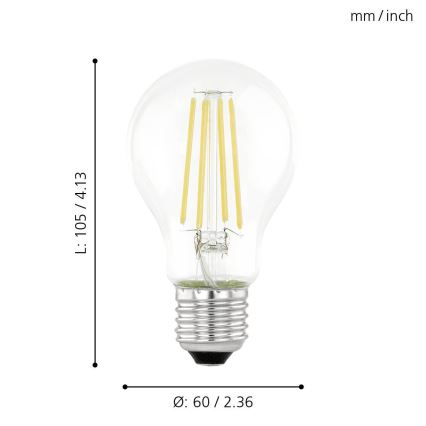 LED-Leuchtmittel mit Dämmerungssensor VINTAGE A60 E27/6W/230V 3000K - Eglo 11886