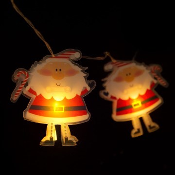 LED-Lichterkette 10xLED/2xAA 1,35 m warmweiß Santa