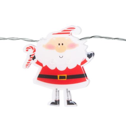 LED-Lichterkette 10xLED/2xAA 1,35 m warmweiß Santa