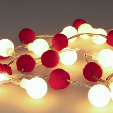LED-Lichterkette, 20 LEDs / 2× AA, 1,8 m, warmweiß
