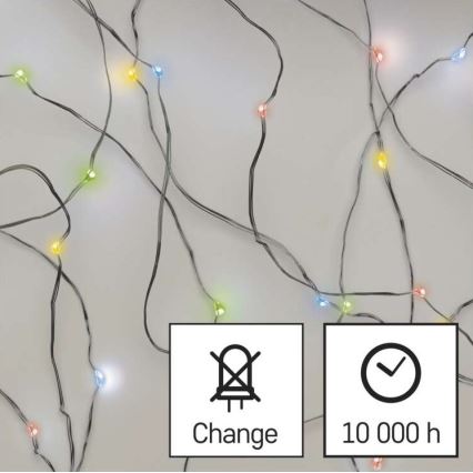 LED-Lichterkette 20 LEDs / 2× AA, 2,4 m, mehrfarbig