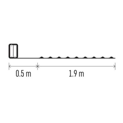 LED-Lichterkette 20 LEDs / 2× AA, 2,4 m, mehrfarbig