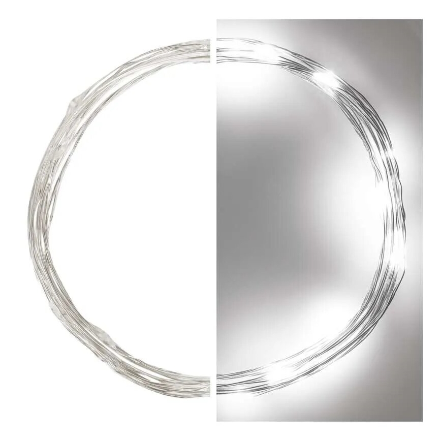 LED  Lichterkette 20xLED/2xAA 2,4m kaltweiß