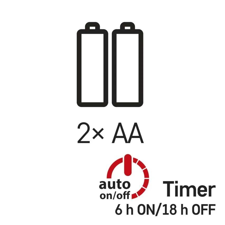 LED  Lichterkette 20xLED/2xAA 2,4m kaltweiß