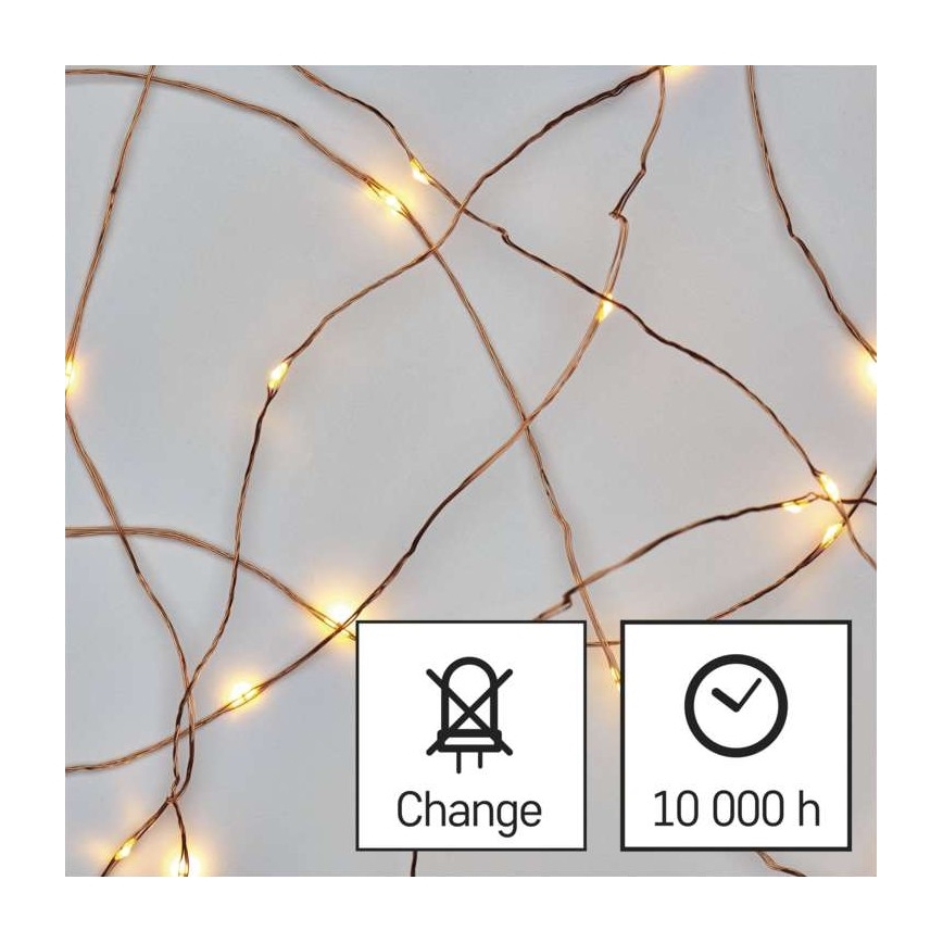 LED-Lichterkette für den Außenbereich, 100 LEDs, 15 m, IP44, warmweiß