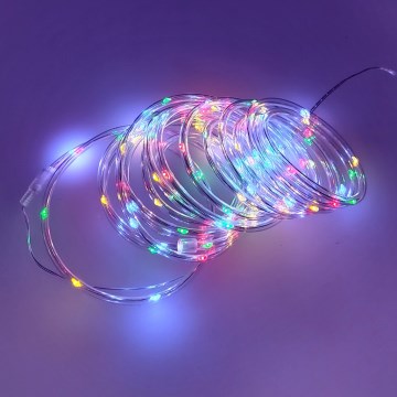 LED-Lichterkette für den Außenbereich 100xLED/3xAA 5,45 m IP44 mehrfarbig
