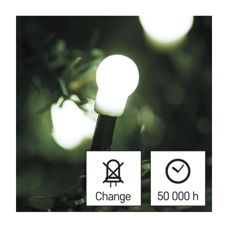 LED-Lichterkette für den Außenbereich 80 LEDs / 13 m IP44 kaltweiß