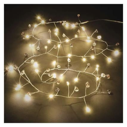 LED-Lichterkette für Weihnachten, 40 LEDs, 3×AA, 1,5 m, warmweiß