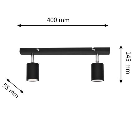 LED Luce Spot a LED TUNE 2xGU10/4,8W/230V nero