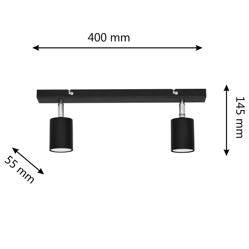 LED Luce Spot a LED TUNE 2xGU10/4,8W/230V nero