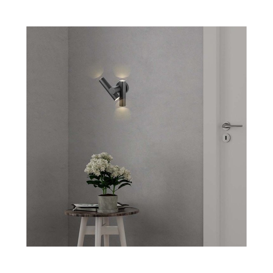 LED da esterno wall flexible Luce Spot 2xLED/3W/230V 3000K IP44 nero