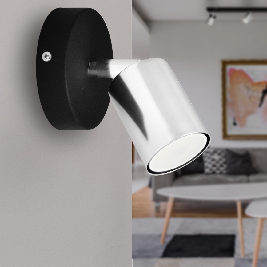 LED Luce Spot da parete a LED TUNE 1xGU10/4,8W/230V cromo opaco/nero