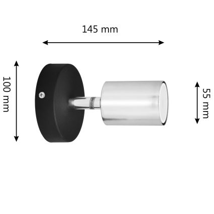 LED Luce Spot da parete a LED TUNE 1xGU10/4,8W/230V cromo opaco/nero