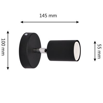 LED Luce Spot da parete a LED TUNE 1xGU10/4,8W/230V nero