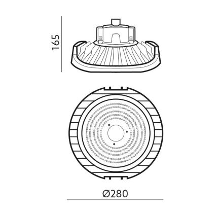 LED à intensité variable technical heavy-duty éclairage NINA HIGHBAY LED/110W/230V 4000K IP65