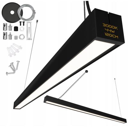 LED-Lüster an Kabel/aufgesetzte LED/44W/230V 3000K 120 cm schwarz