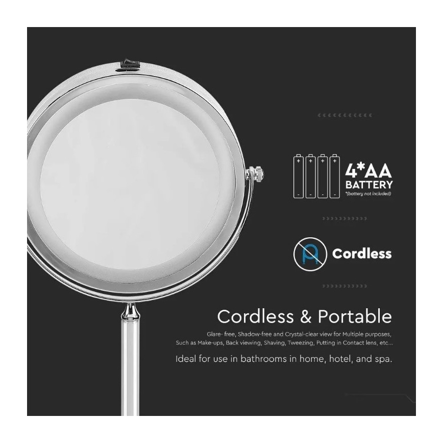 LED Miroir cosmétique LED/3W/6V IP44