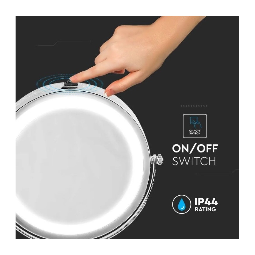 LED Miroir cosmétique LED/3W/6V IP44