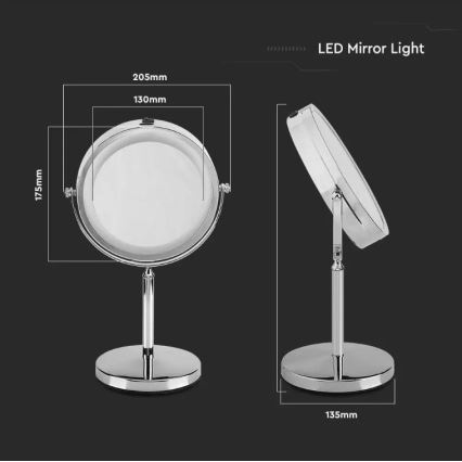LED Miroir cosmétique LED/3W/6V IP44