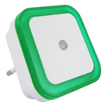 LED-Nachtlicht mit Dämmerungssensor LED/0,5W/230V grün