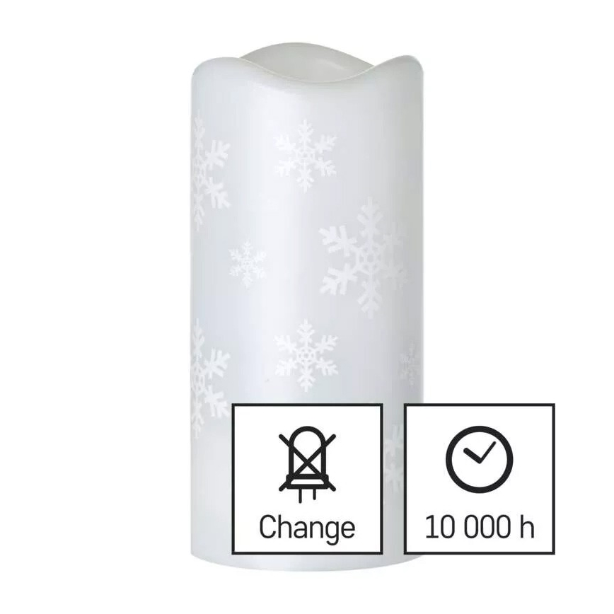 LED Natale a candela LED/3xAAA fiocchi di neve bianco freddo