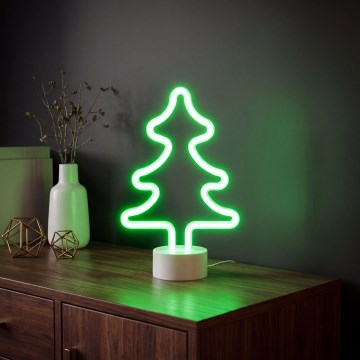 LED-Neon-Tischdekoration LED/2W/3xAA USB Baum