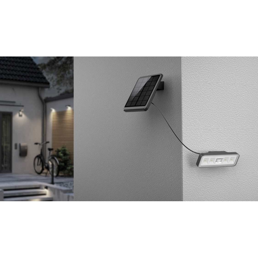 LED-Outdoor-Solarstrahler mit Sensor LED/8W/3,7V IP54 schwarz