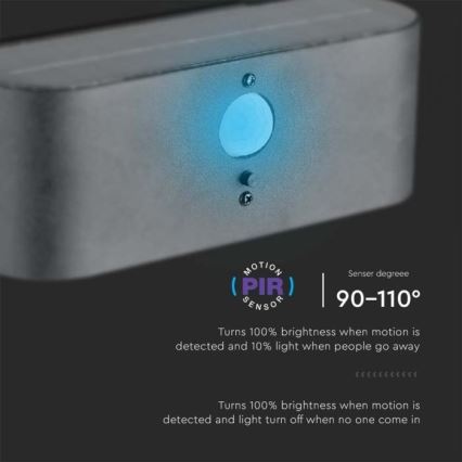 LED-Outdoor-Solarwandleuchte mit Sensor LED/2,5W/3,7V 3000K IP54 2000 mAh