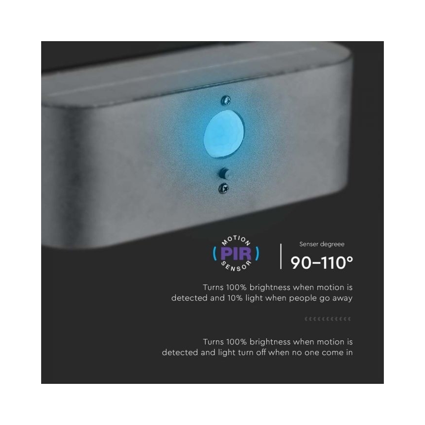 LED-Outdoor-Solarwandleuchte mit Sensor LED/2,5W/3,7V 3000K IP54 2000 mAh
