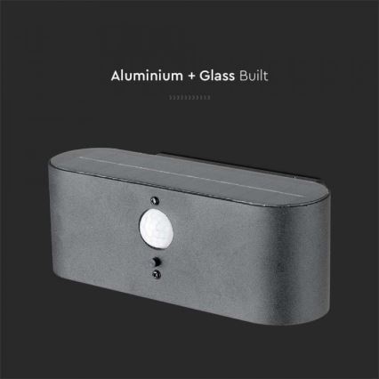 LED-Outdoor-Solarwandleuchte mit Sensor LED/2,5W/3,7V 3000K IP54 2000 mAh