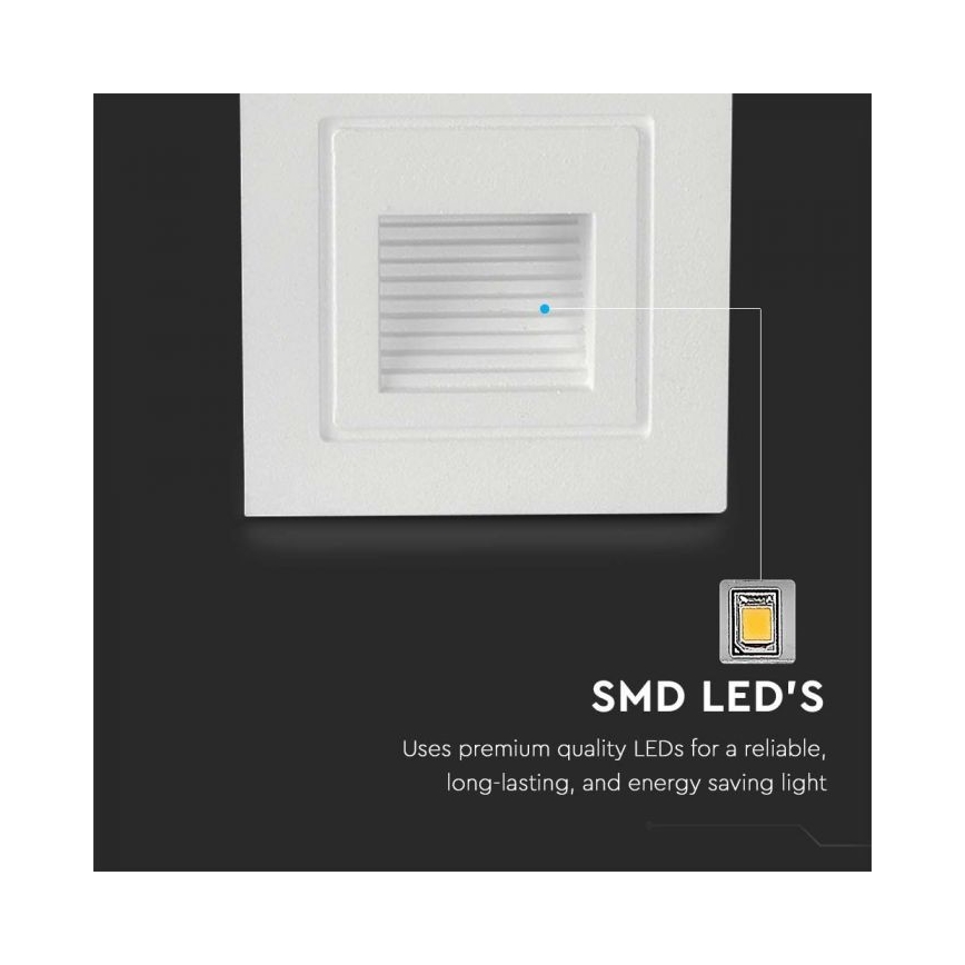 LED-Outdoor-Treppenbeleuchtung LED/3W/230V 3000K IP65 weiß
