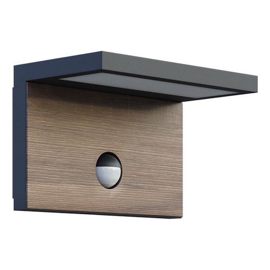 LED-Outdoor-Wandleuchte mit Sensor NATURA LED/12W/230V 4000K IP54 braun/anthrazit