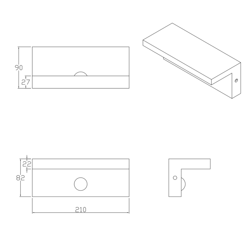 LED-Outdoor-Wandleuchte mit Sensor TESA LED/10W/230V IP54 schwarz