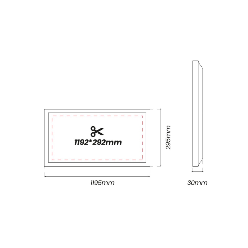 LED-Panel LED/48W/230V 4000K 120x30 cm